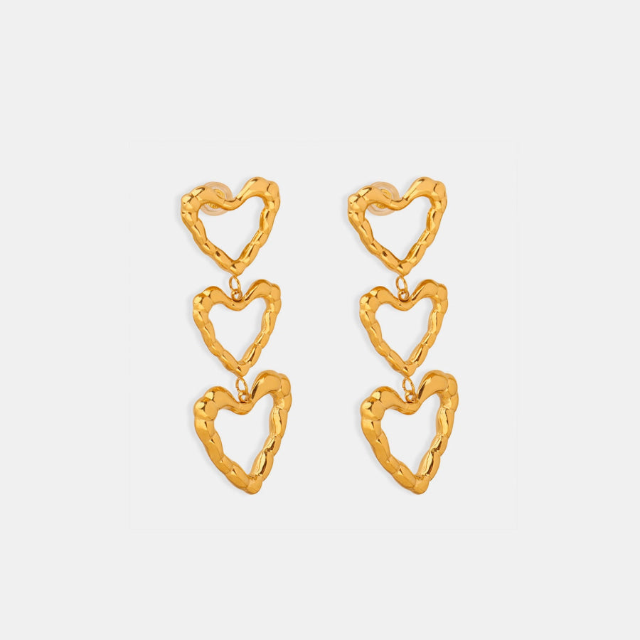 Titanium Steel Heart Earrings Apparel and Accessories