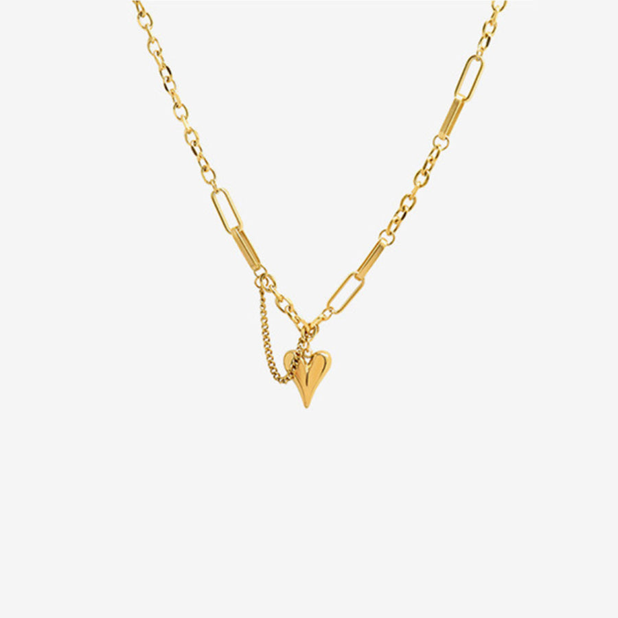 Titanium Steel Heart Pendant Necklace Apparel and Accessories