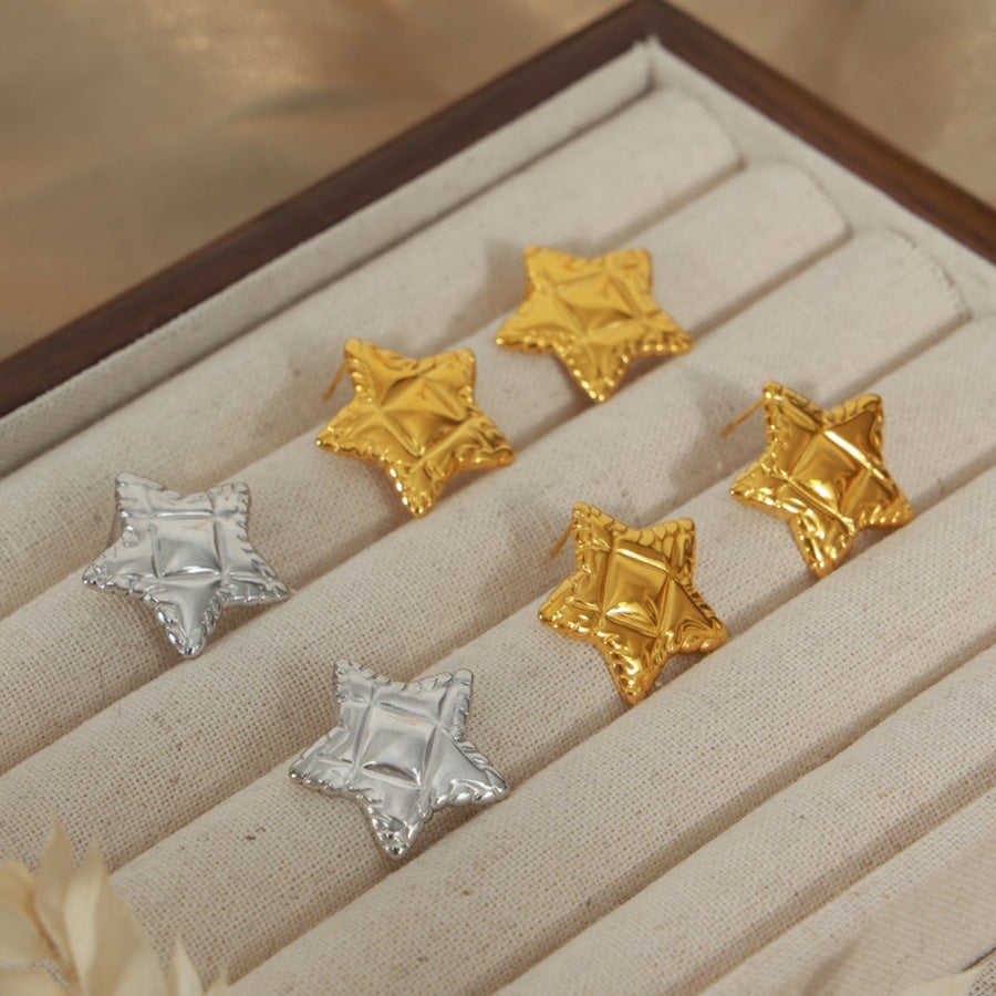 Titanium Steel Star Stud Earrings Apparel and Accessories