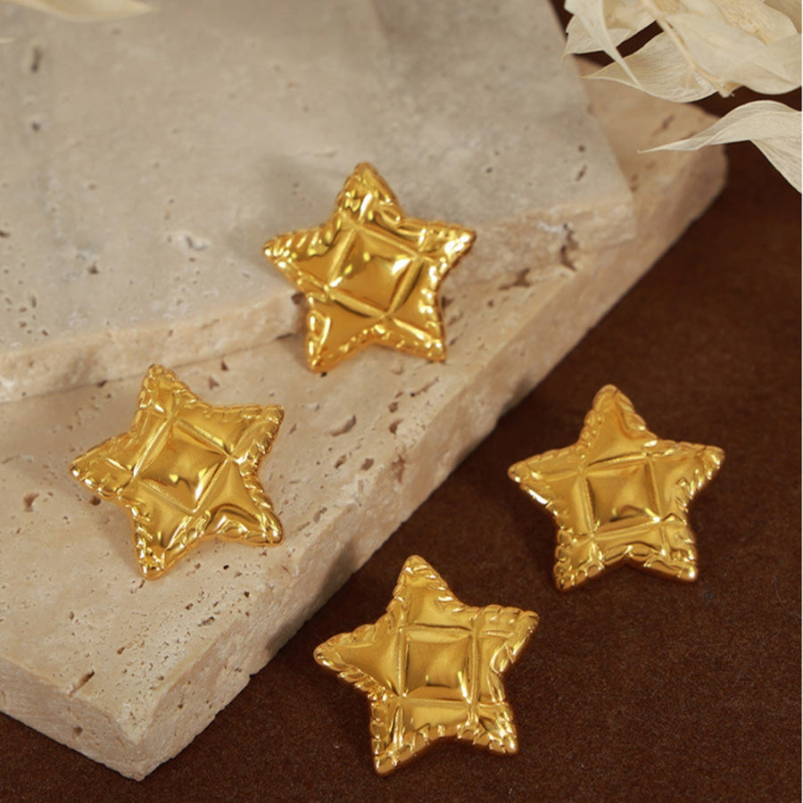 Titanium Steel Star Stud Earrings Apparel and Accessories