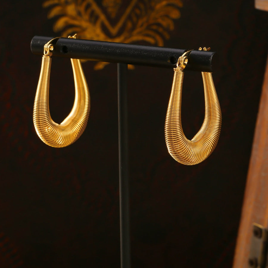 Titanium Steel U Shape Earrings Gold / One Size Apparel and Accessories