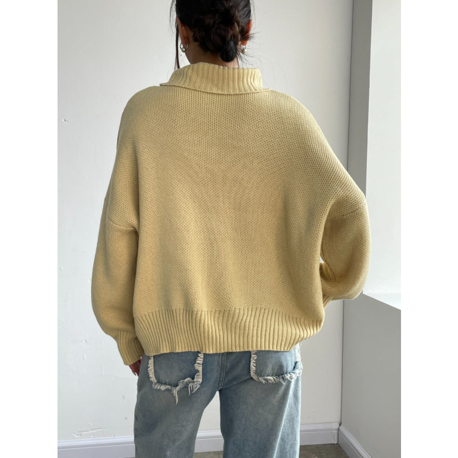 Turtleneck Dropped Shoulder Sweater Chartreuse / S Apparel and Accessories