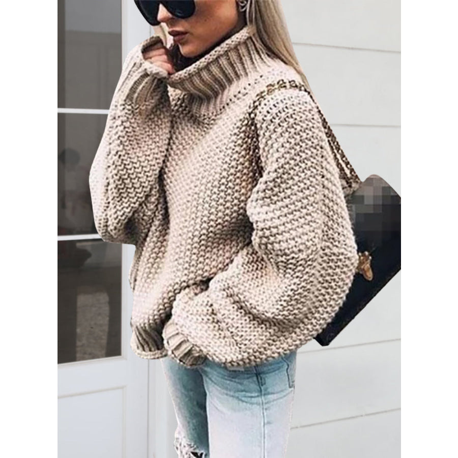 Turtleneck Long Sleeve Sweater Camel / S Apparel and Accessories