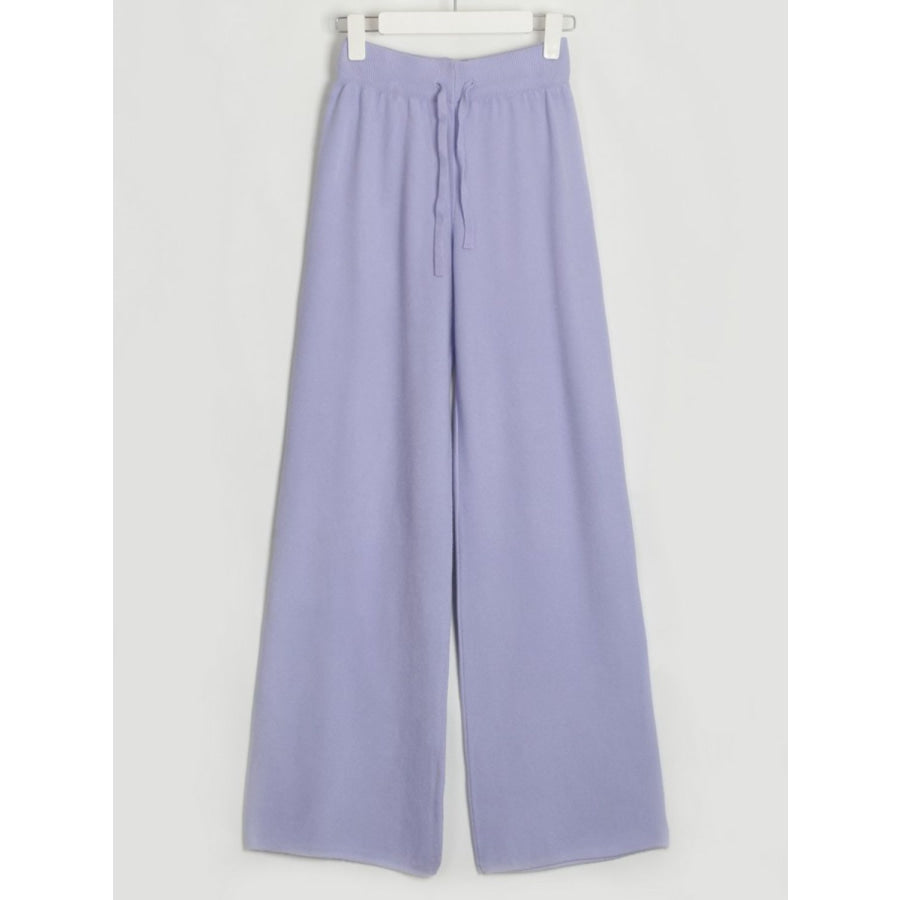 Turtleneck Long Sleeve Top and Drawstring Pants Sweater Set Apparel and Accessories