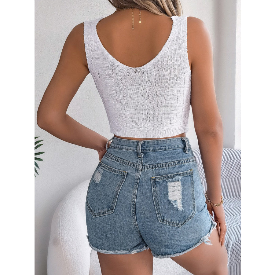 Twisted V-Neck Knit Vest Shirts & Tops