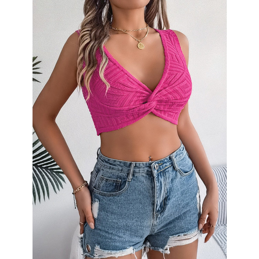 Twisted V-Neck Knit Vest Shirts & Tops