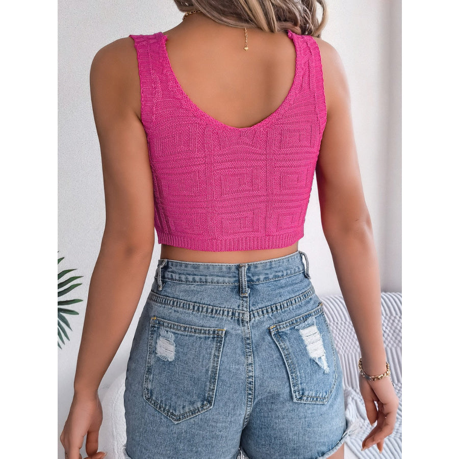 Twisted V-Neck Knit Vest Shirts & Tops
