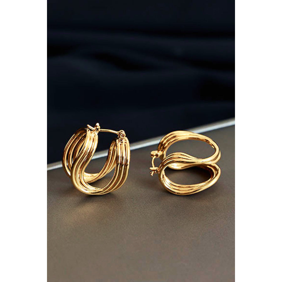 U-Shaped Hoop Earrings Gold / One Size Apparel and Accessories