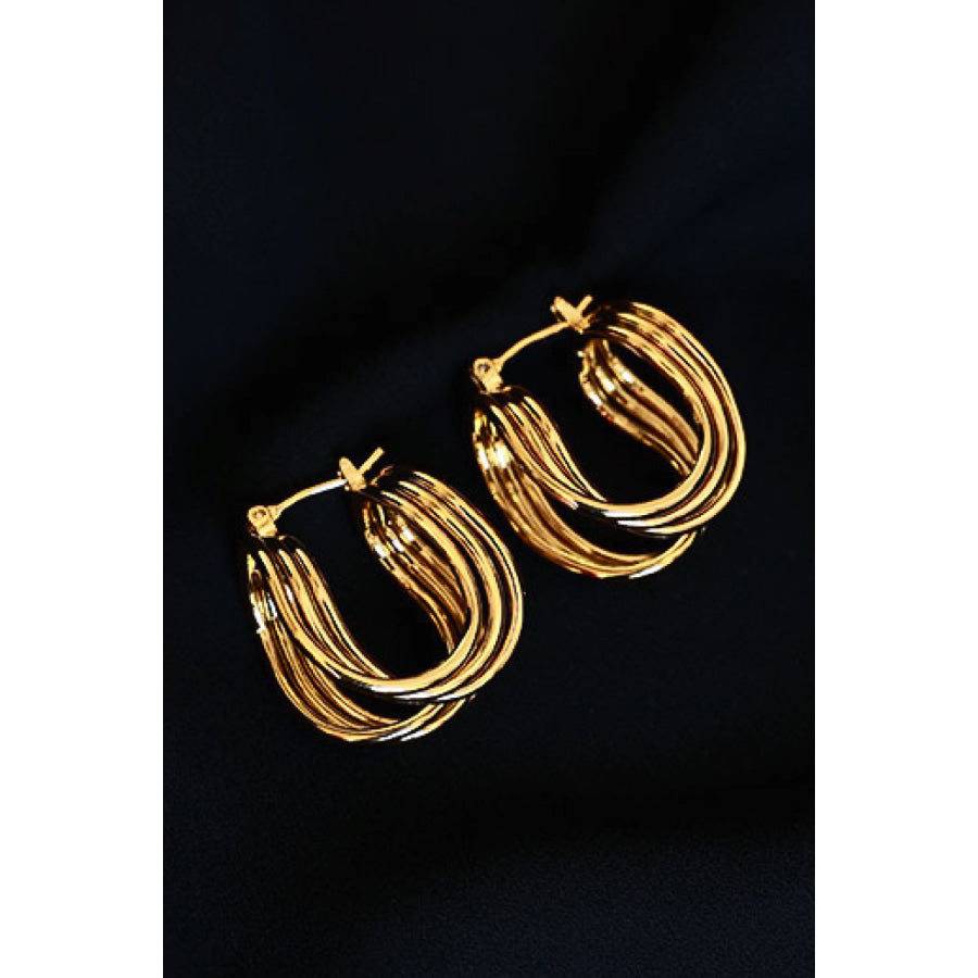 U-Shaped Hoop Earrings Gold / One Size Apparel and Accessories