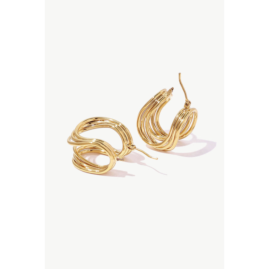 U-Shaped Hoop Earrings Gold / One Size Apparel and Accessories