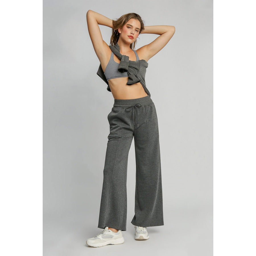 Umgee Full Size Drawstring Wide Leg Pants with Pockets Apparel and Accessories
