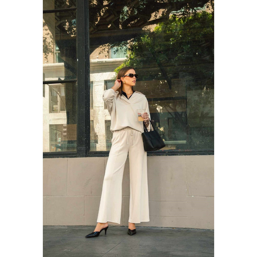 Umgee Full Size Drawstring Wide Leg Pants with Pockets Apparel and Accessories