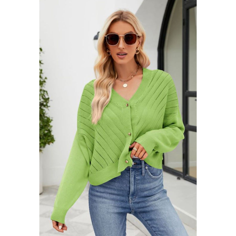 V-Neck Button Down Cardigan
