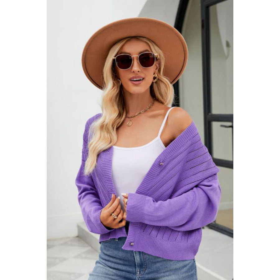 V-Neck Button Down Cardigan