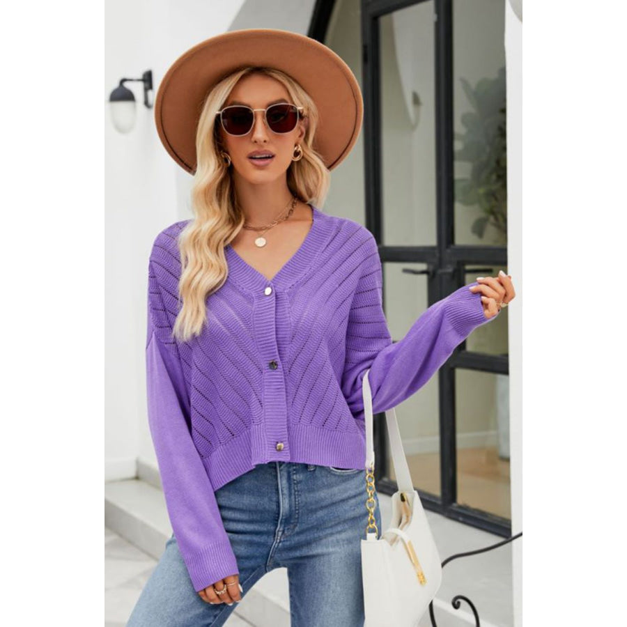 V-Neck Button Down Cardigan