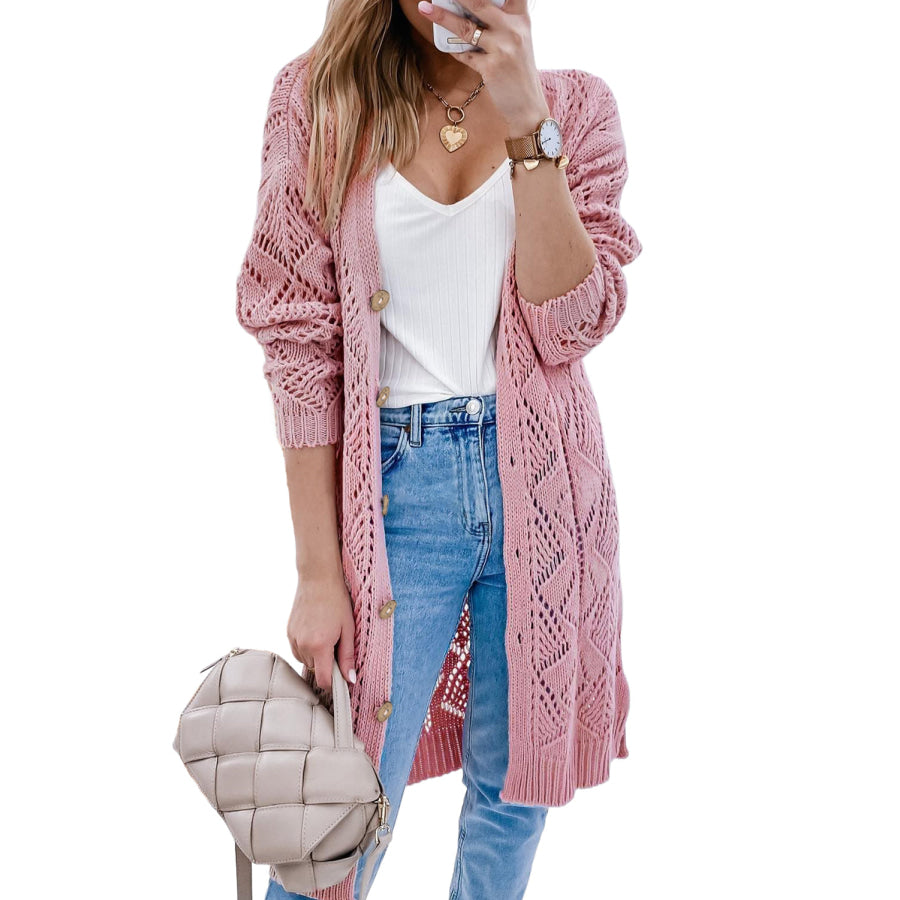 V-Neck Long Sleeve Cardigan