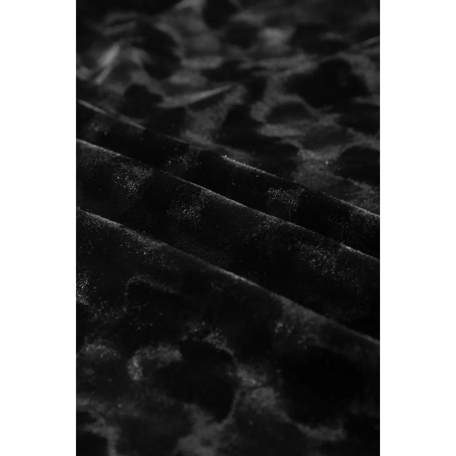 V-Neck Three-Quarter Sleeve Velvet Mini Dress Apparel and Accessories