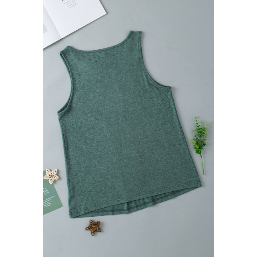 V-Neck Wide Strap Tank Shirts & Tops