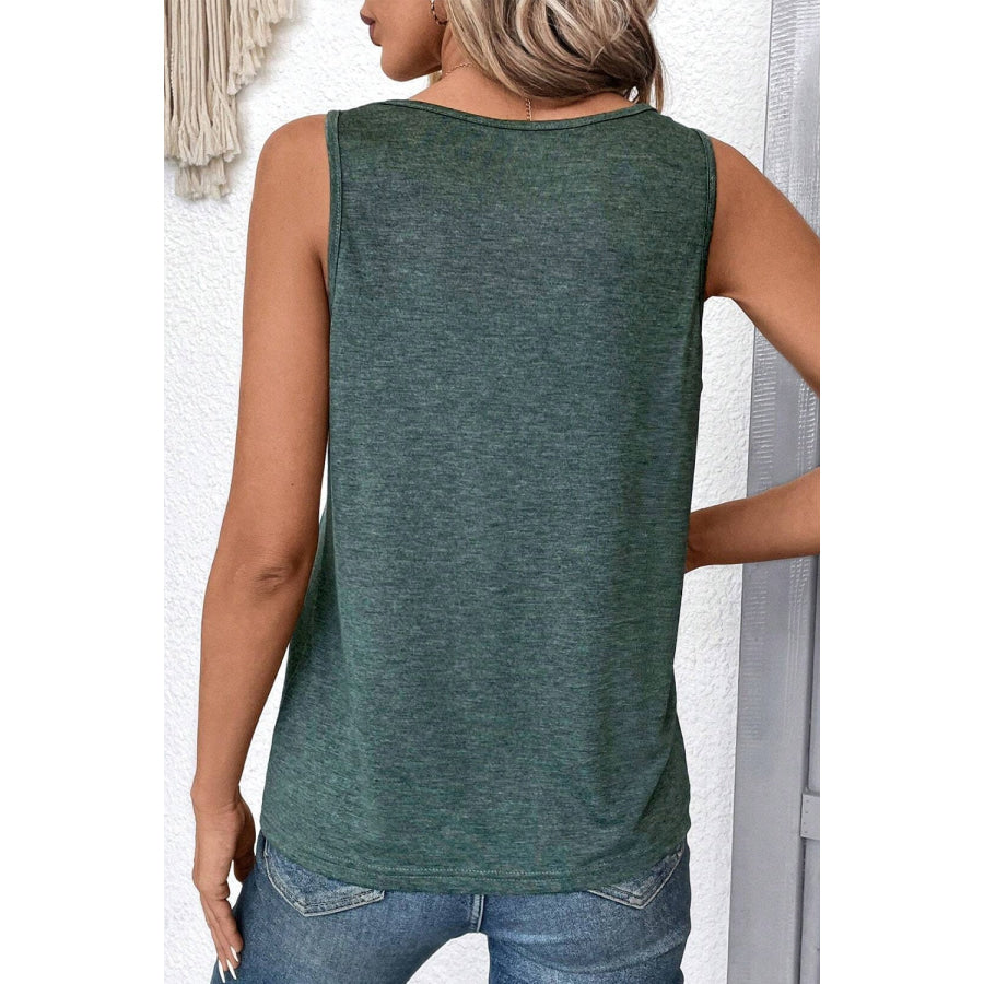 V-Neck Wide Strap Tank Shirts & Tops