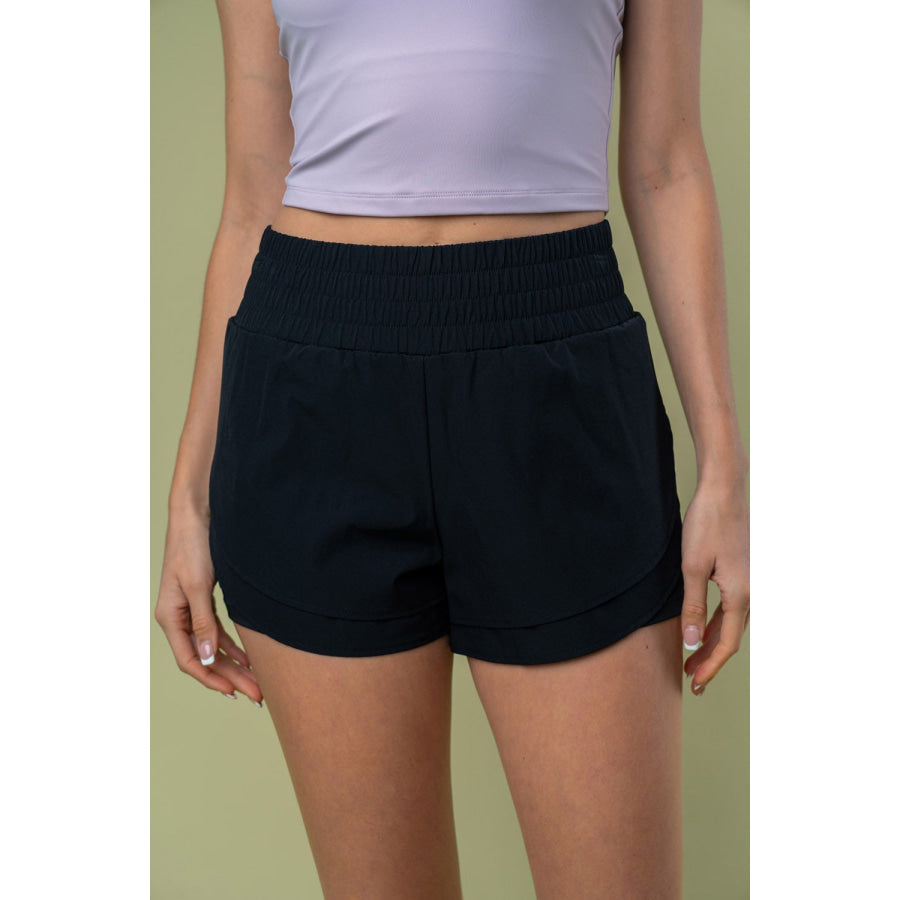 White Birch Full Size High Waisted Knit Shorts Black / S Apparel and Accessories