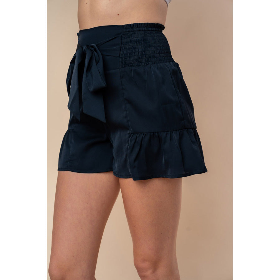 White Birch Full Size High Waisted Smocked Shorts Apparel and Accessories