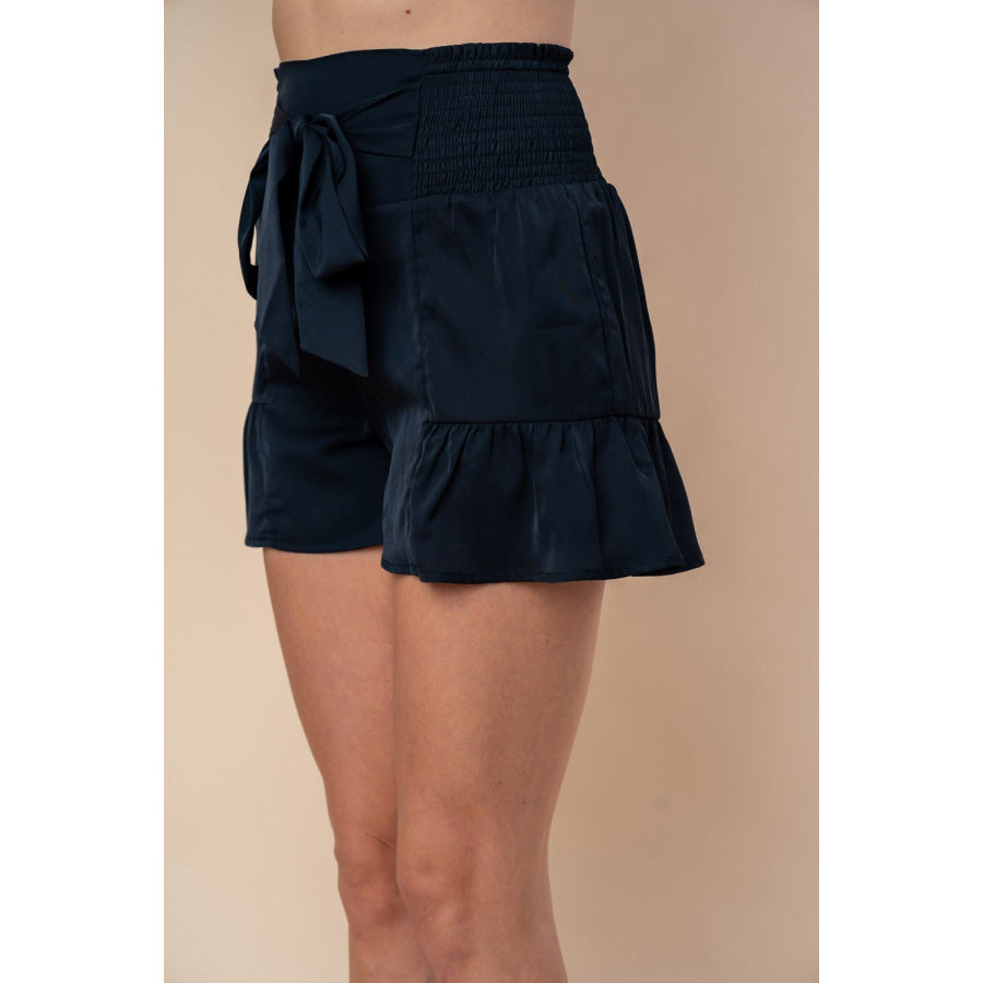 White Birch Full Size High Waisted Smocked Shorts Apparel and Accessories