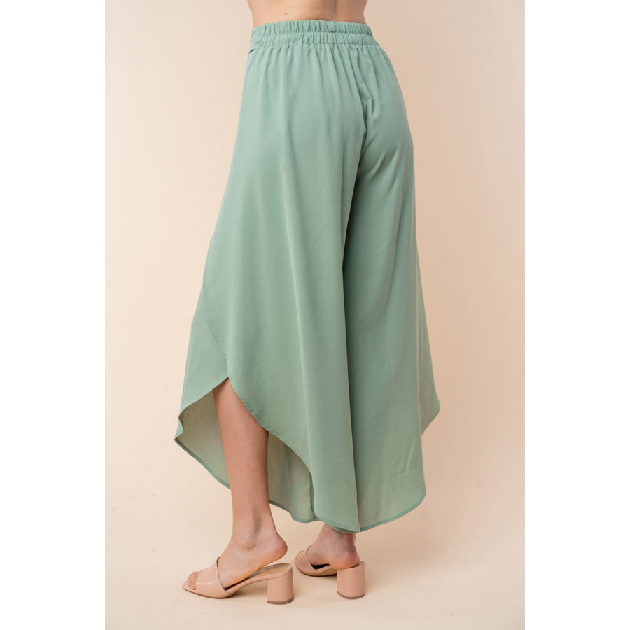 White Birch High Waisted Woven Pants Sage / S Apparel and Accessories