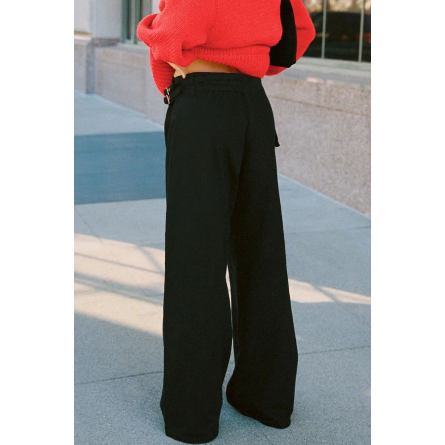 Wide Leg Jeans with Pockets Apparel and Accessories