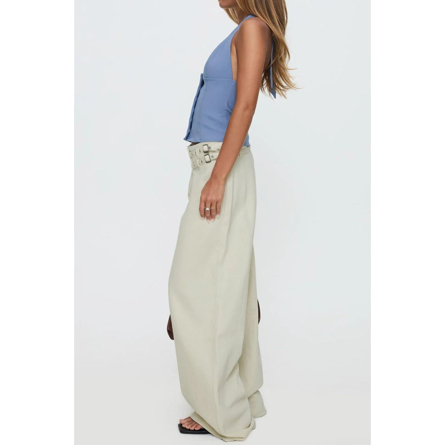 Wide Leg Jeans with Pockets Apparel and Accessories