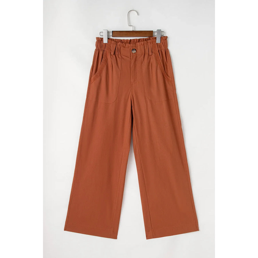 Wide Leg Pants with Pockets Apparel and Accessories