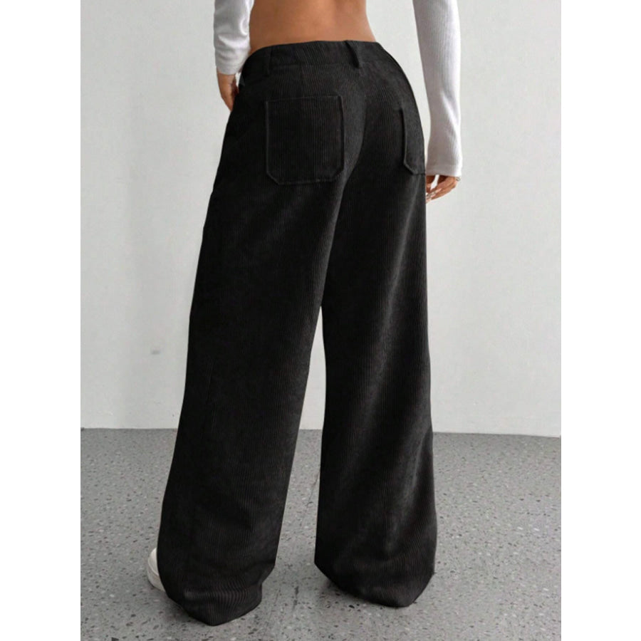 Wide Leg Pants with Pockets Apparel and Accessories