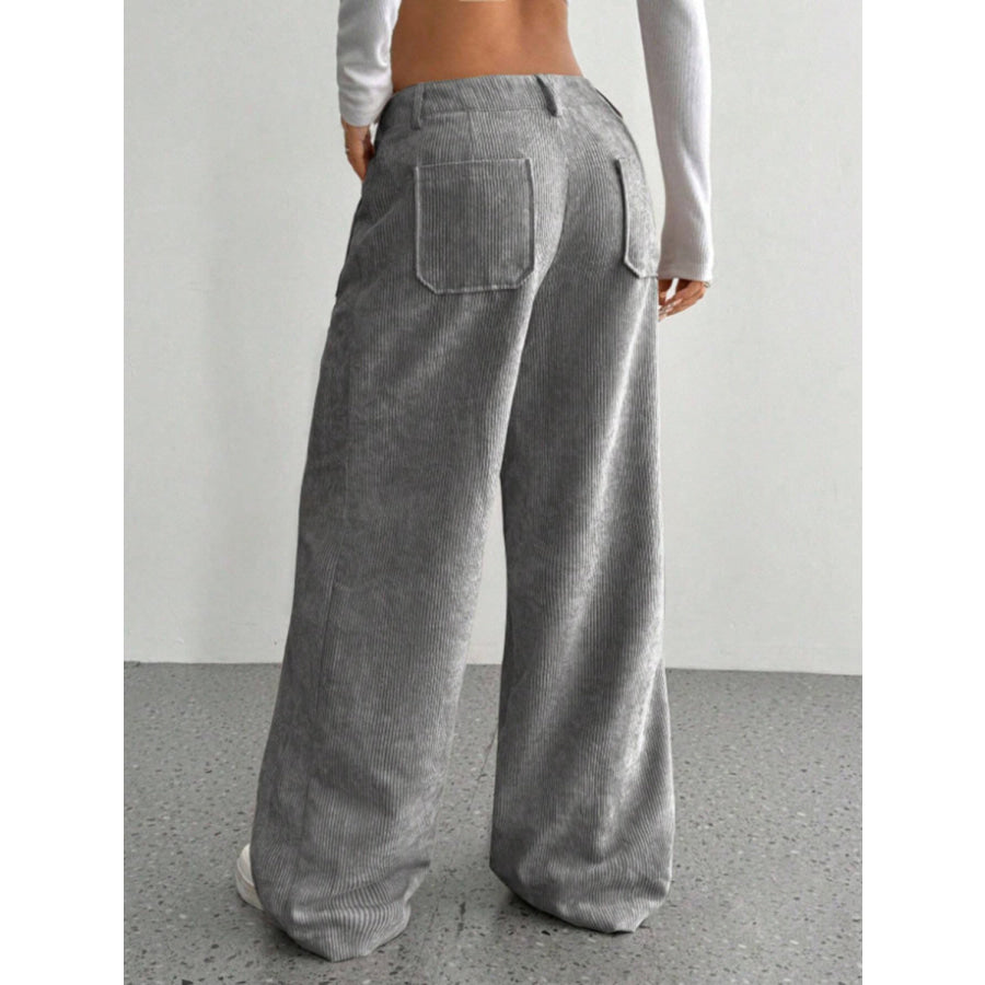 Wide Leg Pants with Pockets Apparel and Accessories