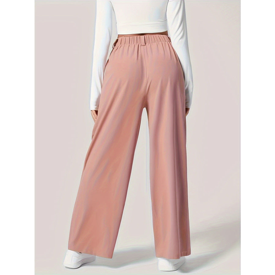 Wide Leg Pants with Pockets Apparel and Accessories