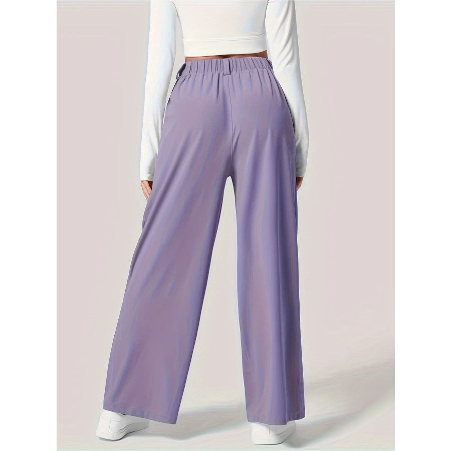 Wide Leg Pants with Pockets Apparel and Accessories