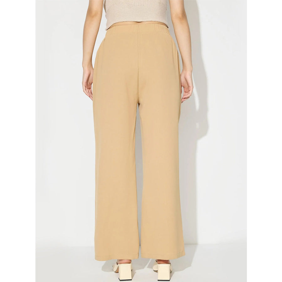 Wide Leg Pants with Pockets Apparel and Accessories