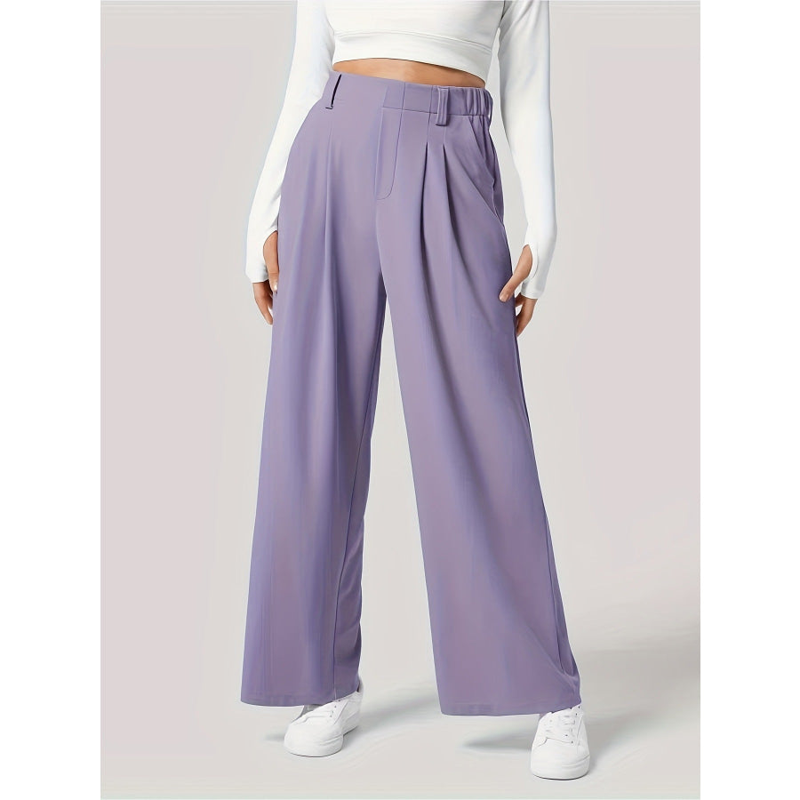 Wide Leg Pants with Pockets Lilac / XS Apparel and Accessories