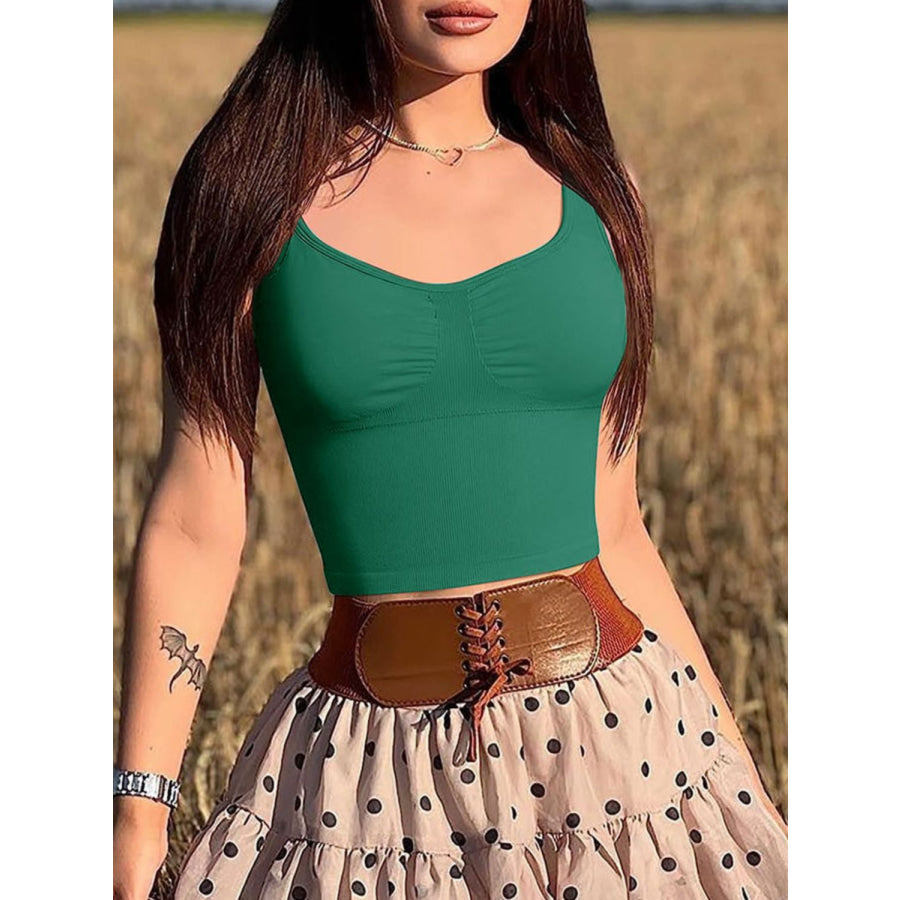 Wide Strap Active Tank Dark Green / S Apparel and Accessories
