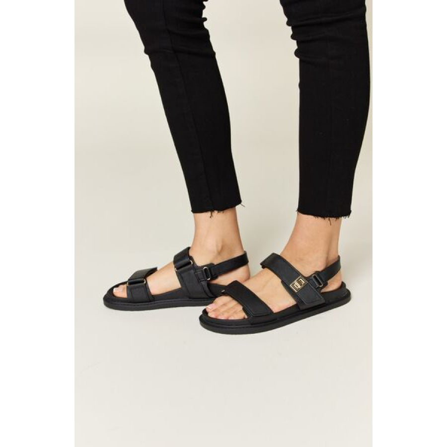 WILD DIVA Velcro Double Strap Slingback Sandals Apparel and Accessories