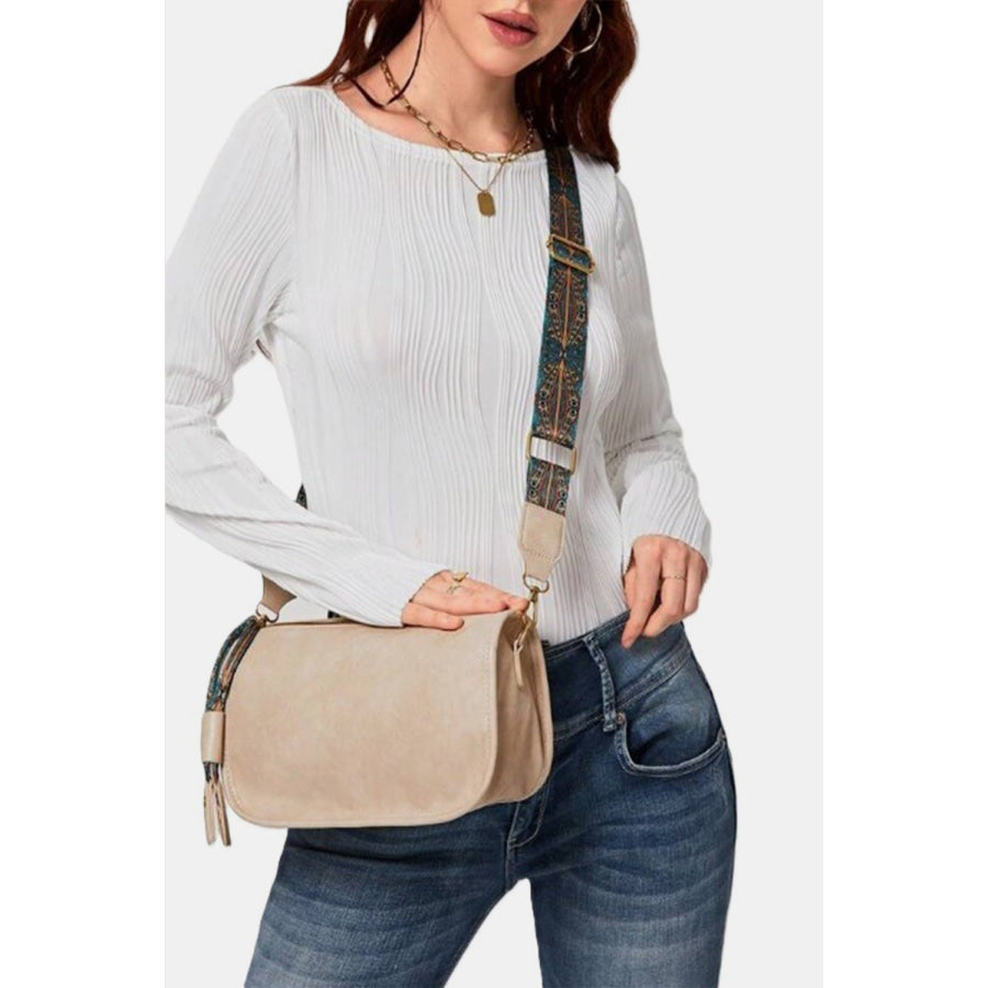 Zenana Pattern Strap Zipper Shoulder Bag Apparel and Accessories