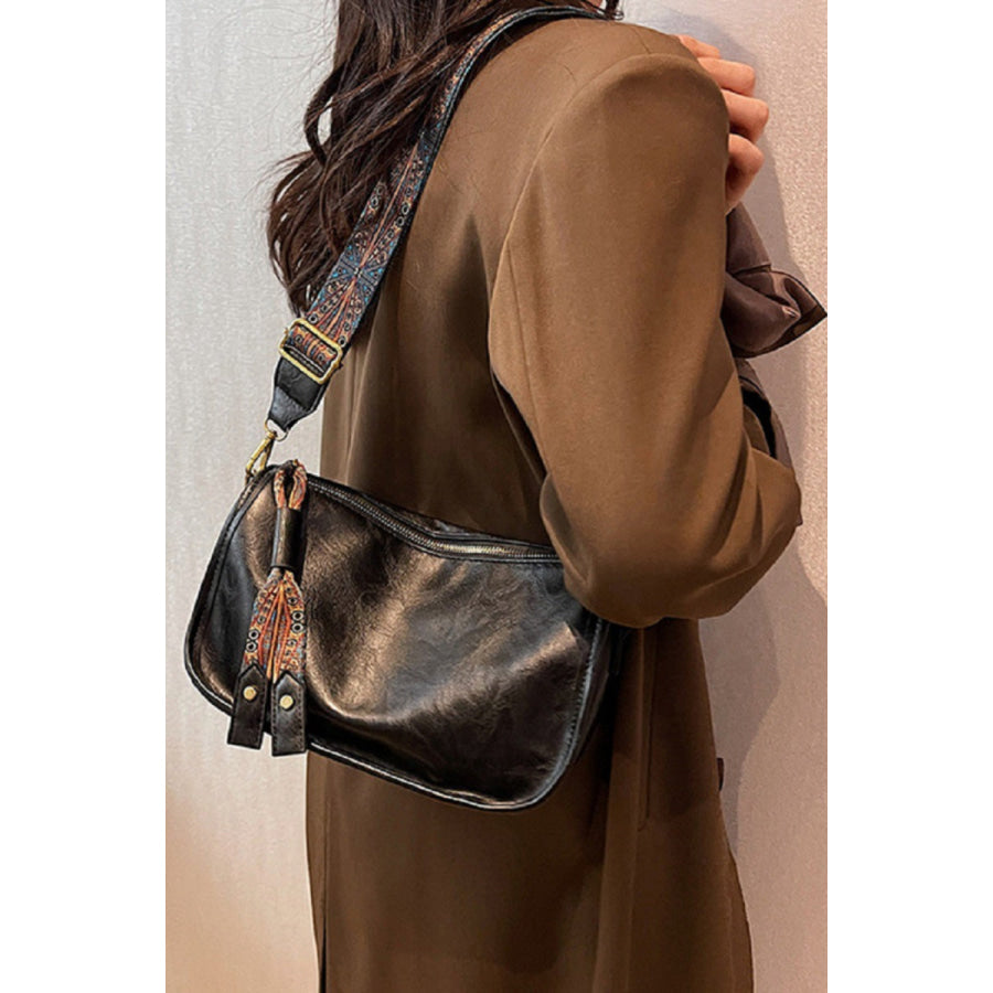 Zenana Pattern Strap Zipper Shoulder Bag Apparel and Accessories