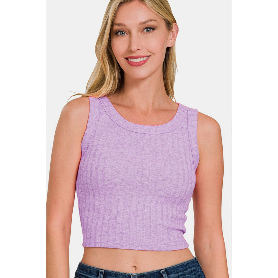 Zenana Ribbed Cropped Tank Apparel and Accessories