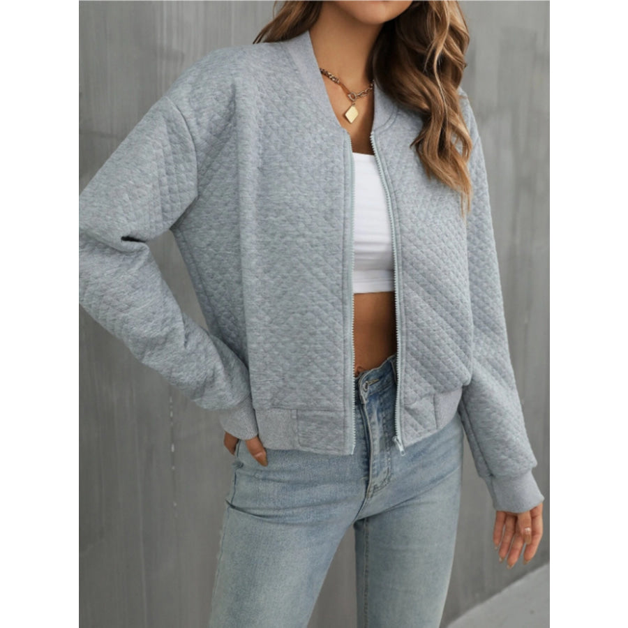 Zip Up Long Sleeve Jacket Apparel and Accessories