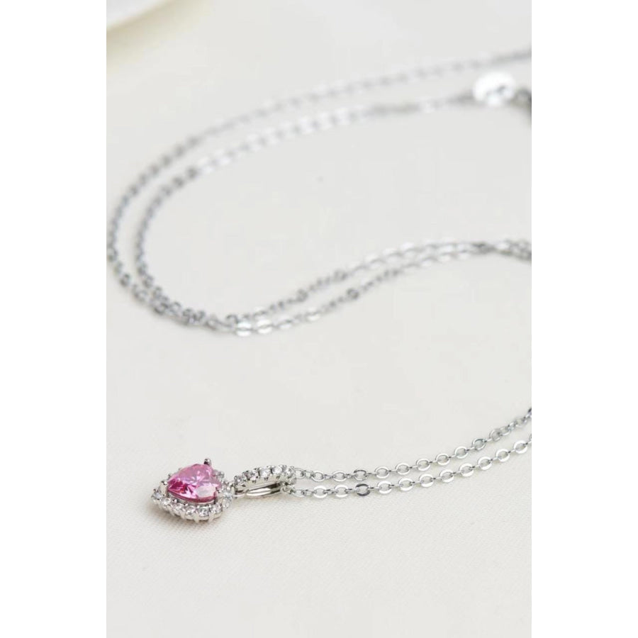 1 Carat Moissanite Heart Pendant Necklace Heart / One Size