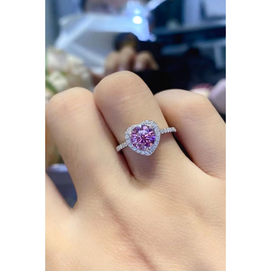 1 Carat Moissanite Heart Ring Pink Heart / 4.5 Rings