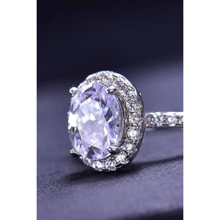 2 Carat Moissanite 18k Platinum-Plated Ring