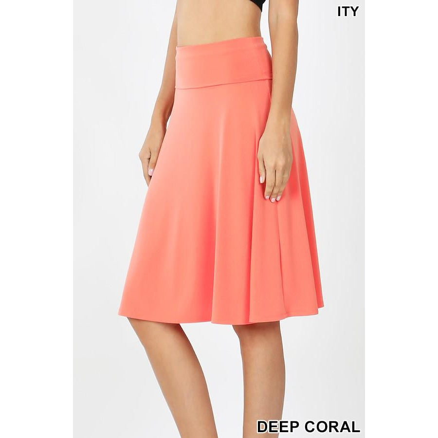 NEW! A-Line Flared Skirt with Fold Over Waist Band Skirts