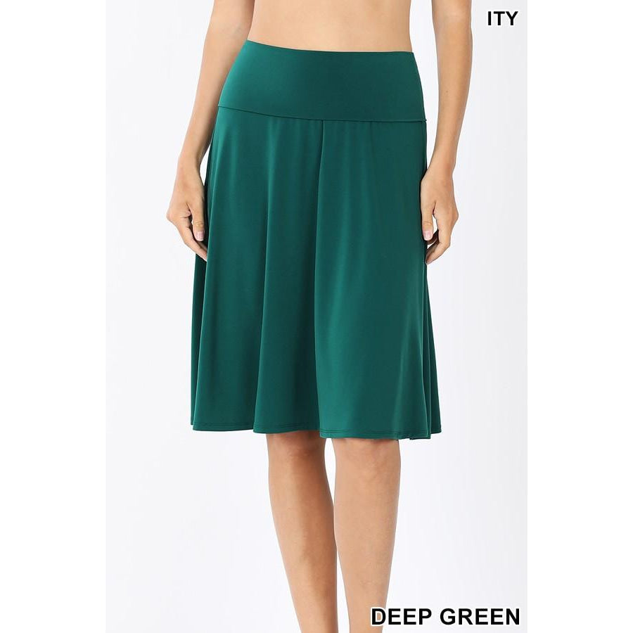 NEW! A-Line Flared Skirt with Fold Over Waist Band Skirts