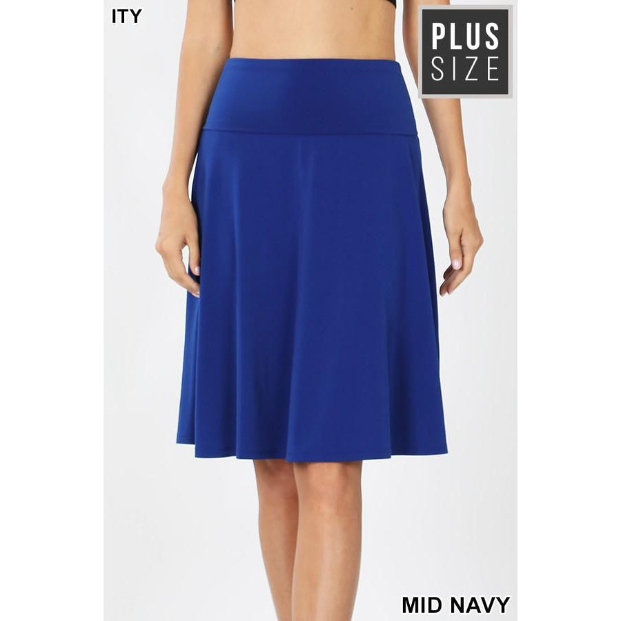 NEW! A-Line Flared Skirt with Fold Over Waist Band Skirts