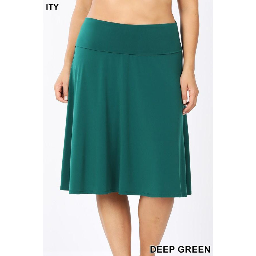 NEW! A-Line Flared Skirt with Fold Over Waist Band Skirts