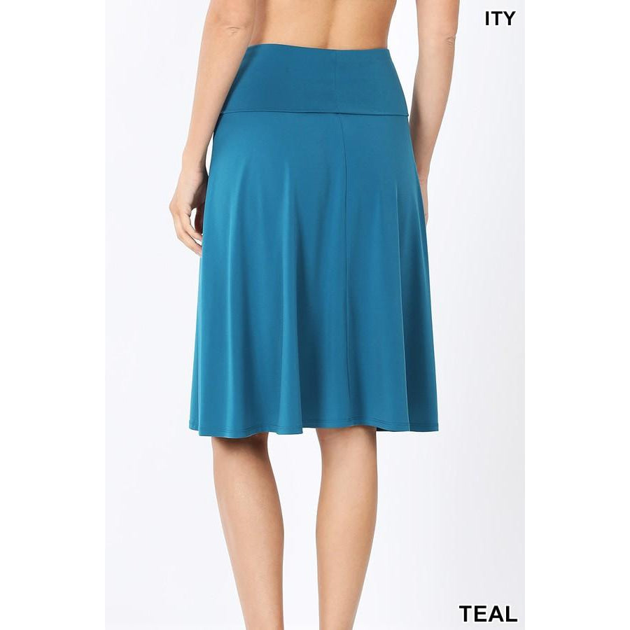 NEW! A-Line Flared Skirt with Fold Over Waist Band Skirts
